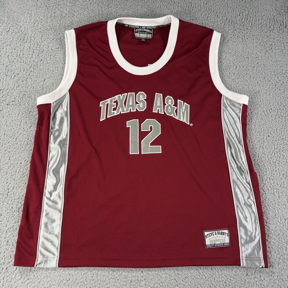 Texas A&M Aggies‎ Jersey Mens 2XL Maroon Silver NCAA Basketball Steve & Barry's